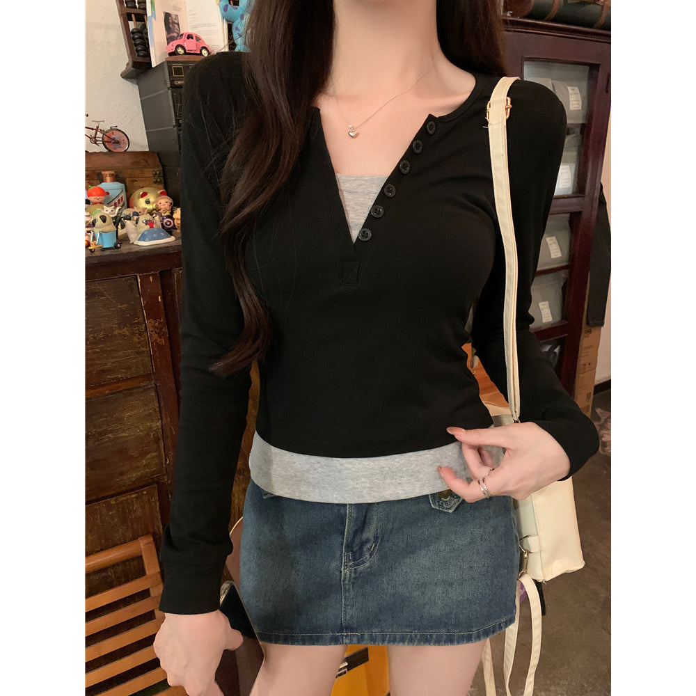 2ピースレイヤードロングTシャツ
