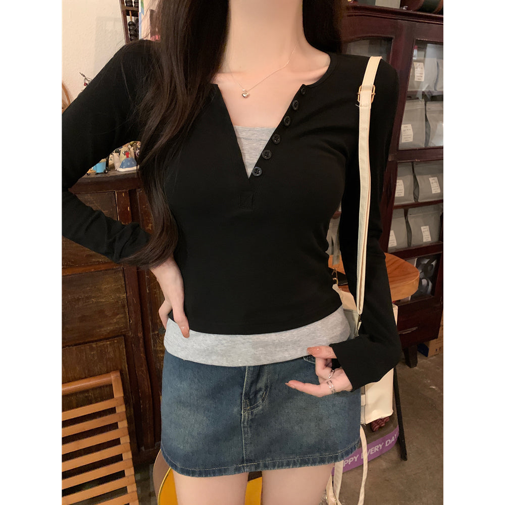2ピースレイヤードロングTシャツ