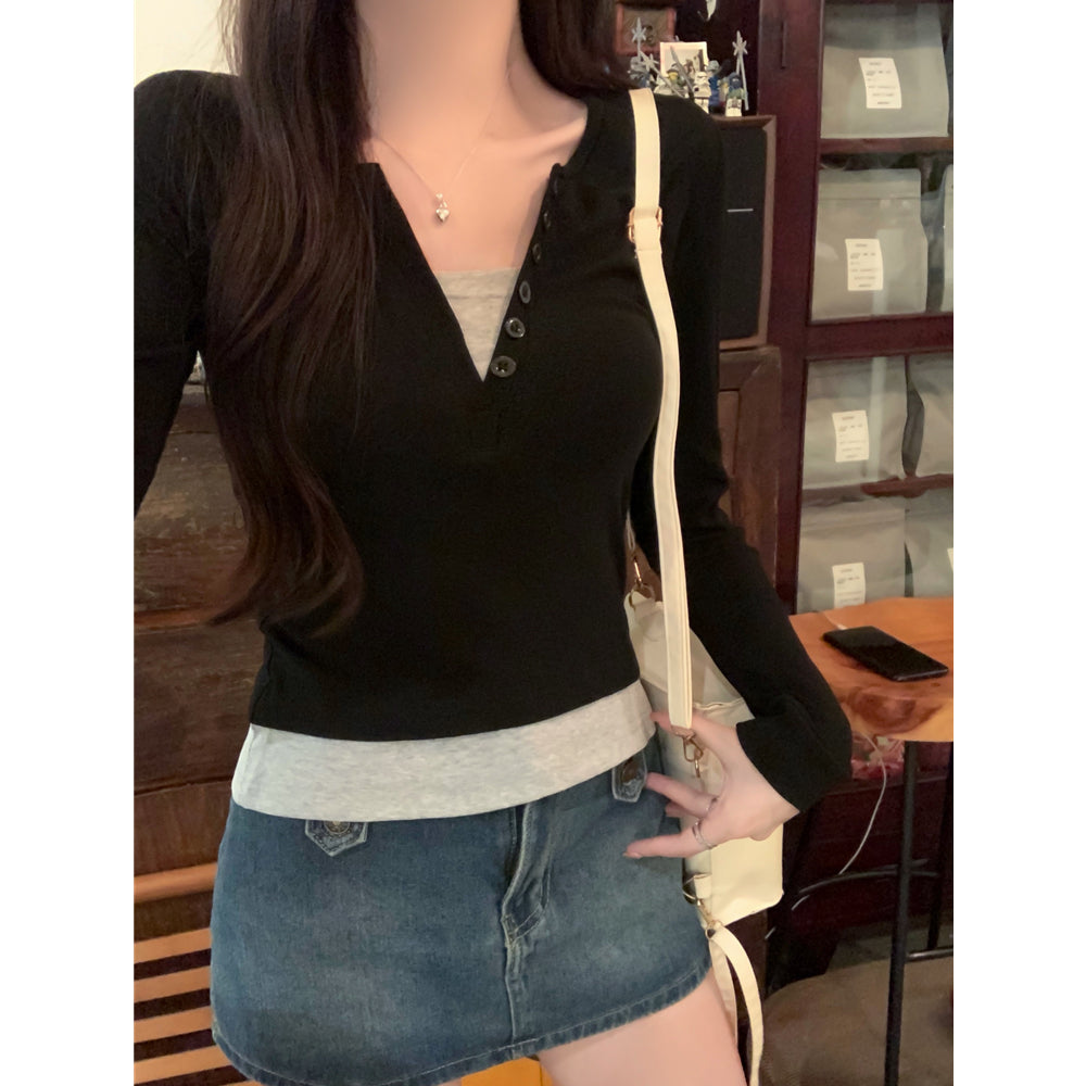 2ピースレイヤードロングTシャツ
